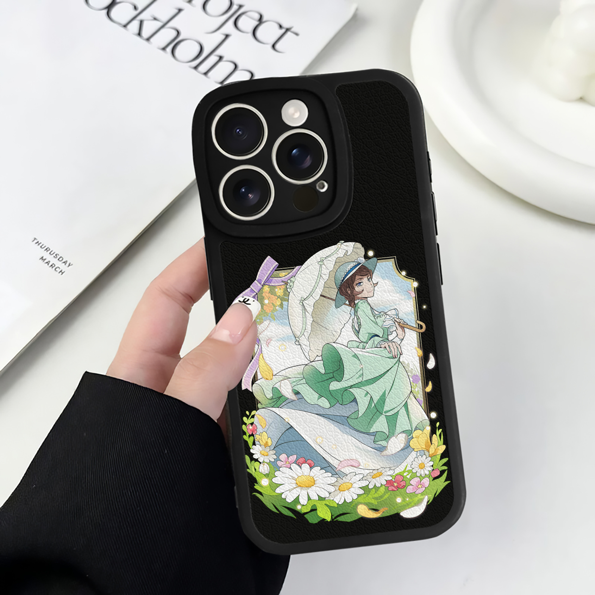 （画像用） 文豪ストレイドッグス Bungo Stray Dogs 【iPhone 16シリーズ対応】シリコンスマホケース（レザー調） 材質：シリコン